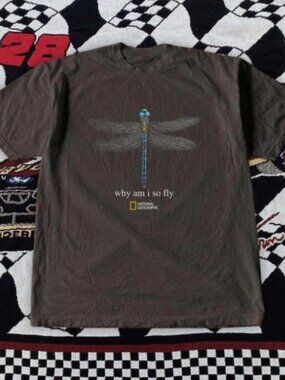 National Geographic Dragonfly ''Why Am I So Fly'' Brown Graphic T-shirt